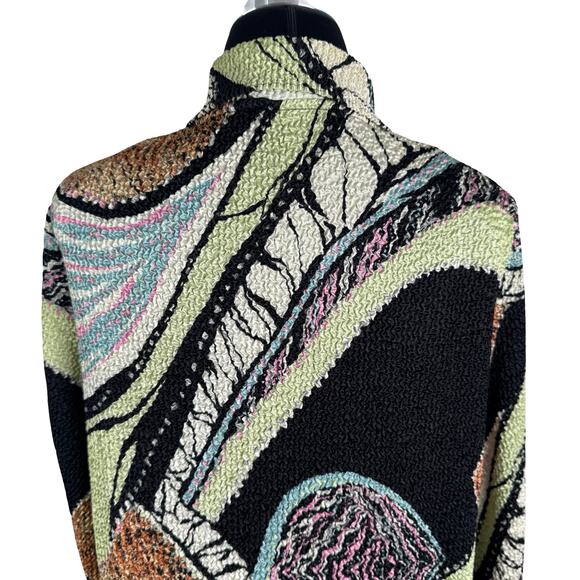 Y2K Crinkle Texture: Bala Bala Abstract Popcorn Knit Jacket (Size Large) - Picture 13 of 13